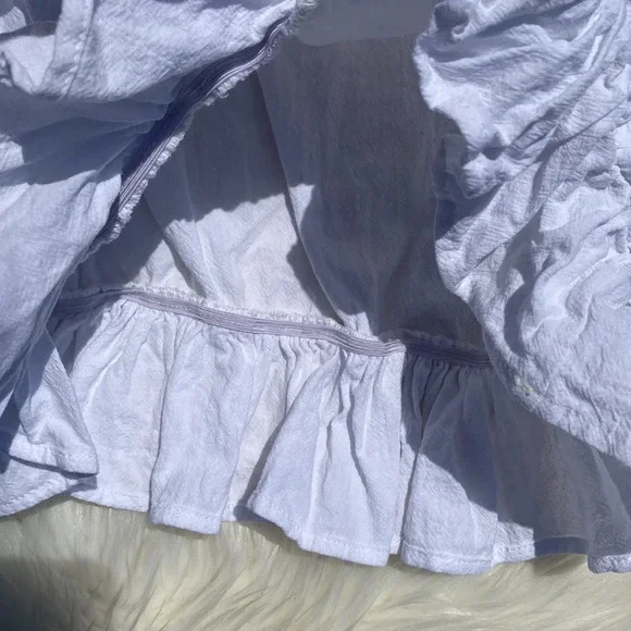 White two piece cropped top & side slit pant set - Picture 5 of 8